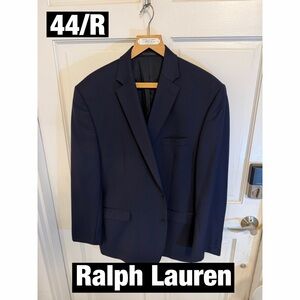 Ralph Lauren Deep Navy Wool Blazer 44/R Needs 2 front buttons